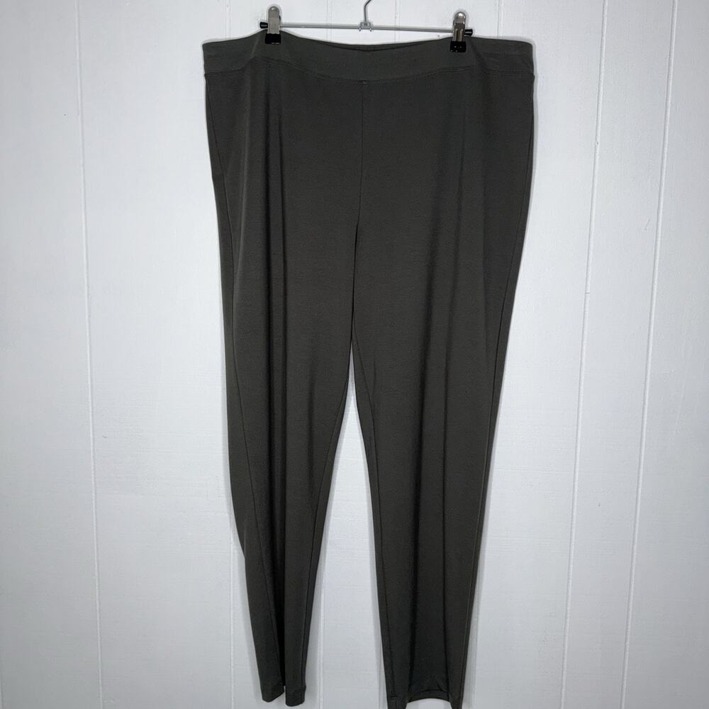 Eileen Fisher Women’s Pull On Stretch Pants Dark Gray/Green Size 1X